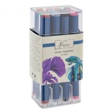 Cumpara ieftin Markere varf dublu, Nassau Fine Art, 12 culori/set, Grafix