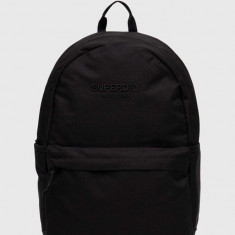 Superdry rucsac femei, culoarea negru, mare, neted