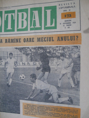 Revista FOTBAL (nr.172 / 10 septembrie 1969), UTA-Legia, Steaua-Glasgow foto