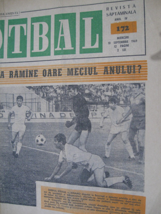 Revista FOTBAL (nr.172 / 10 septembrie 1969), UTA-Legia, Steaua-Glasgow