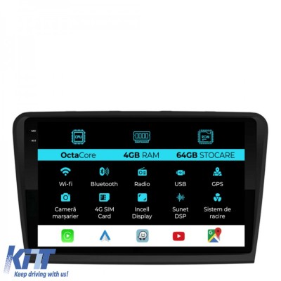 Navigatie Dedicata Skoda Superb 2 (2008-2015), 10Inch, 4Gb Ram, 64Gb Stocare, Carplay Performance AutoTuning foto