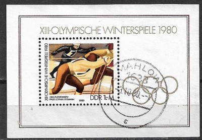 Germania DDR 1980 - Sport bloc stampilat foto