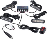 4 x 6 Led 12v Lumina Stroboscopica de Avertizare 8 Moduri Galben