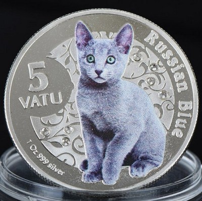 Vanuatu 5 Vatu 2015 UNC Albastru de Rusia 40mm foto