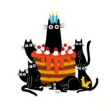 Felicitare - Cats &amp; Birthday Cake | The Art File