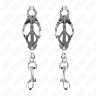 KINK - JAPANESE CLOVER NIPPLE CLAMPS WITH HOOKS SILVER foto