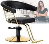 Scaun de coafat Zoe hidraulic rotativ pentru salonul de coafură Suport cromat scaun de coafor