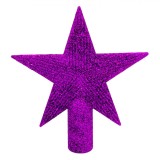 V&acirc;rf Brad, Stea Glitter, Culoare Mov, 15 cm, Plastic, Oem