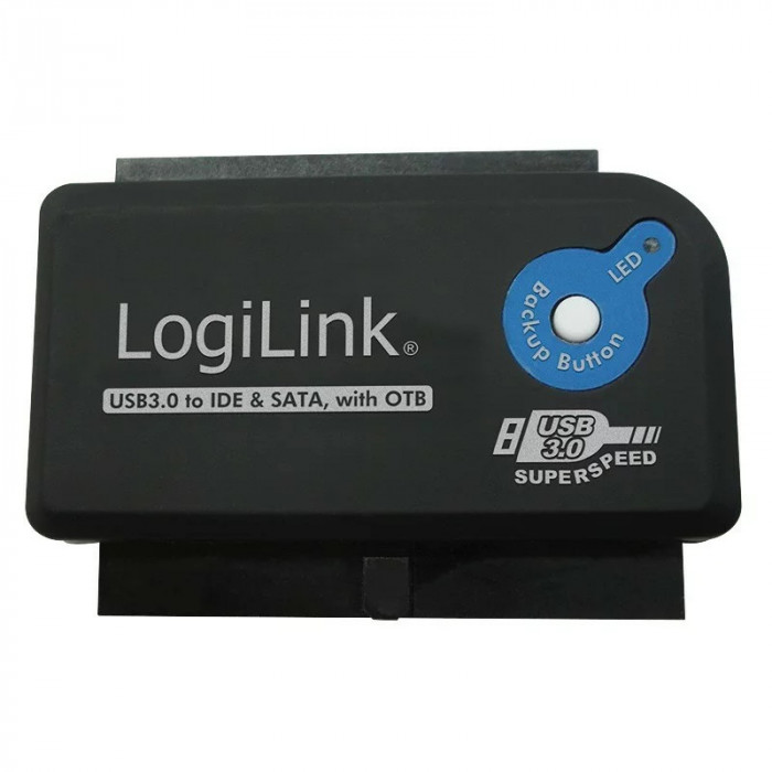 ADAPTOR USB LOGILINK USB 3.0 (T) la IDE (M) ori S-ATA (M) adaptor USB la unitati 2.5&amp;quot;/3.5&amp;quot; negru AU0028A