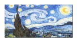 Tablou GIGANT celebru pictat manual, Noapte instelata, 140x70cm ulei pe panza, reproducere Vincent van Gogh