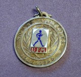 Medalie a 30-a aniversare a U.F.M. (Union Fran&ccedil;aise de Marche), organizația națională din Franța dedicată marșului atletic (1925-1955)