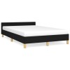 Gossi cadru de pat cu tablie, negru, 120x190 cm, material textil