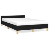 Gossi cadru de pat cu tablie, negru, 120x190 cm, material textil