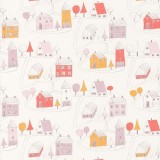 Tapet pentru copii Casadeco Happy Dreams Dorf roz coraliu