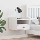 vidaXL Noptieră cu sertar Pe perete Alb 38 x 36 x 29.5 cm Lemn de brad solid