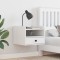 vidaXL Mese de noptieră 2 pcs Alb 38 x 36 x 29.5 cm Lemn de brad solid
