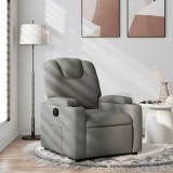 VidaXL Fotoliu rabatabil, gri &icirc;nchis, material textil