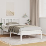 VidaXL Cadru de pat cu headboard Alb 90 x 190 cm Lemn de brad solid