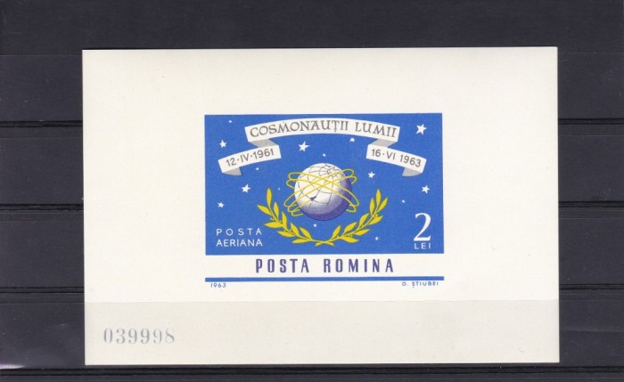 ROMANIA 1963 LP 577 NAVIGATIA COSMICA COLITA NEDANTELATA MNH ROMANIA 1963 LP 577 NAVIGATIA COSMICA COLITA NEDANTELATA MNH
