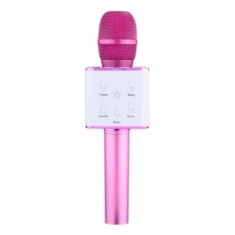 Microfon patrat FOXMAG24 cu boxa incorporata, 3W, iOS, Android, culoarea roz foto