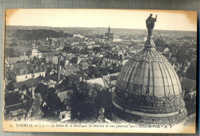 AD 40 C. P. VECHE - TOURS - LE DOME DE LA BASILIQUE ST-MARTIN - 1917 ?-FRANTA foto
