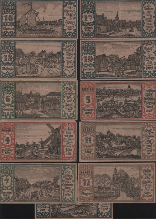 Notgeld Set 11x50 pf Berlin