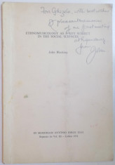 ETHNOMUSICOLOGY AS A KEY SUBJECT IN THE SOCIAL SCIENCES by JOHN BLACKING 1974, DEDICATIE* foto