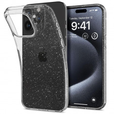 Huse pentru iPhone 15 Pro, Spigen Liquid Crystal Glitter, Crystal Quartz