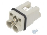 Conector: HDC Han Q dimensiune 3A 21x21mm -40&divide;125&deg;C tată 400V, 09120022651