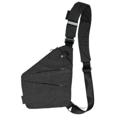 Geanta de umar pentru barbati, 30 x 23 cm, poliester, gri, negru