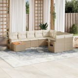 VidaXL Set canapele de grădină cu perne, 10 piese, bej, poliratan 3257059
