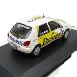 Macheta masina metal 1997 Ford Fiesta CLX *Drivers*, white/yellow scara 1/43