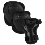 Set de protectie Kidwell Trix, genunchiere, cotiere si palme, marime M, 25-50 kg, Black