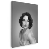 Tablou Elizabeth Taylor, actrita, alb, negru 1513 Tablou canvas pe panza CU RAMA 70x100 cm