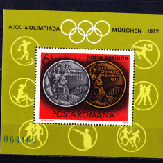 TSV$ - 1972 LP 806 J.O. DE VARA, MUNCHEN - MEDALII OLIMPICE, COL. DANTEL. MNH/**