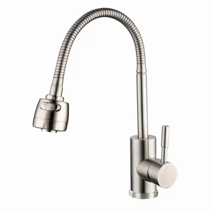 Baterie bucatarie flexibila inox satin