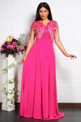 Rochie Lunga Fabri Fucsia - 38Marimea foto