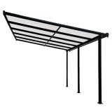 PERGOLA PENTRU PERETE, ACOPERITA CU POLICARBONAT, 312X254X206/250 CM