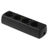 Multipriza 4 Prize Plastrol GN-470S/BK, Fara Cablu, Negru, Protectie IP20, Impamantare