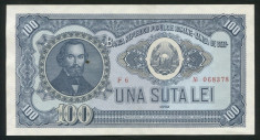 u790 ROMANIA 100 LEI 1952 SERIE ROSIE aUNC NECIRCULATA dar cu o mica pata ! foto