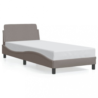 Gossi cadru de pat cu tablie, gri taupe, 80x200 cm, textil foto