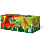 Slime colorat cu dinozaur T-rex de jucarie (2x 120 gr.), SES Creative