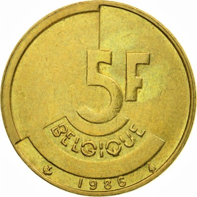 Moneda 5 FRANCI - BELGIA, anul 1986 *cod 422 = Excelenta: Text BELGIQUE foto