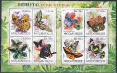 Mozambic 2012 - Fluturi, Bloc, MNH foto