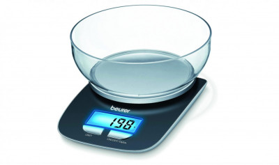 Cantar digital de bucatarie Beurer Ks 25 cu bol, capacitate 3kg, 1.2L - SECOND foto