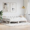 VidaXL Pat de zi cu extensie, alb, 80x200 cm, lemn masiv de pin 836208