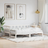 Cumpara ieftin Pat de zi cu extensie, alb, 80x200 cm, lemn masiv de pin