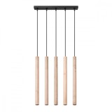 Lampă Suspendată Pastelo Lemn Oțel/Lemn 5 Bec Tub Modern De Interior