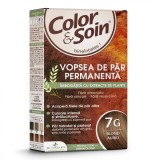 Vopsea de par fara amoniac, fara silicon, blond auriu, 7G, Color&amp;Soin