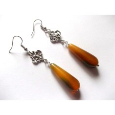 cercei agate verde mustar 46289
